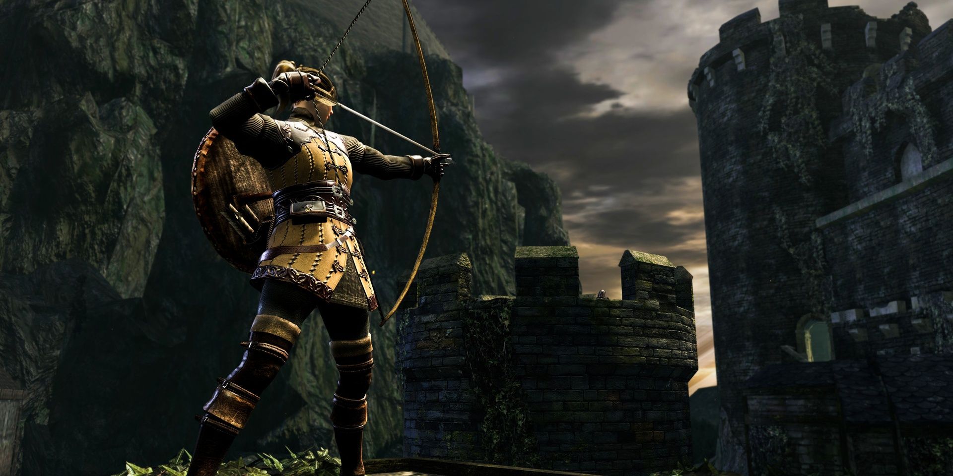 Dark Souls character using a bow
