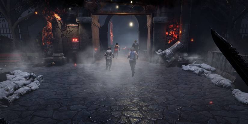 Dead by Daylight Survivors Leaving Exit Gate-2