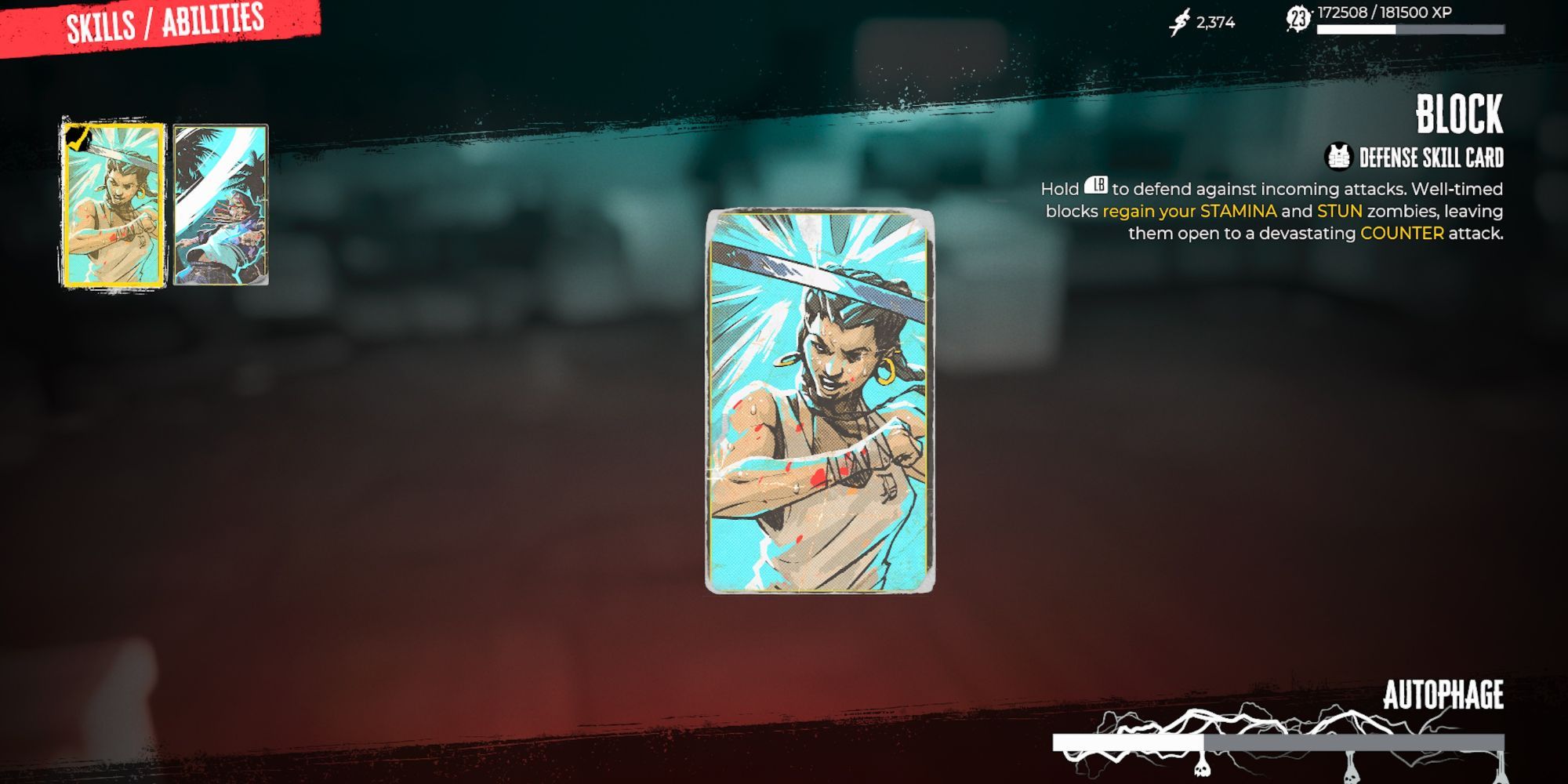 dead island 2 block skills card