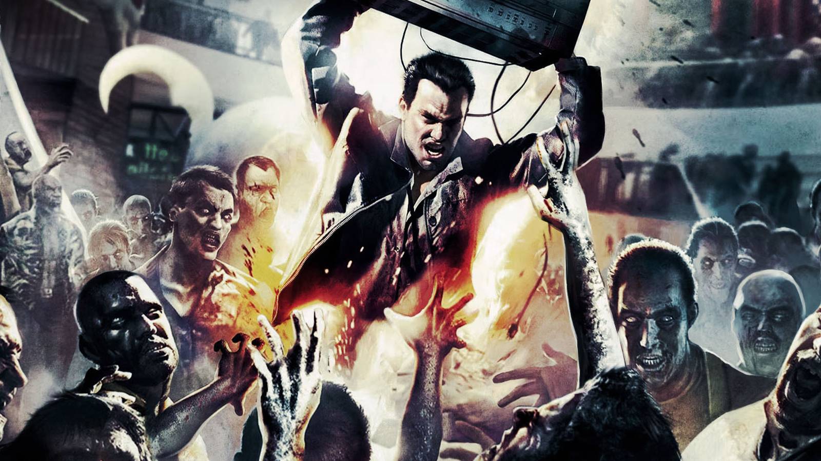 Cover art featuring Frank West fending off an army of zombies in the original Dead Rising.