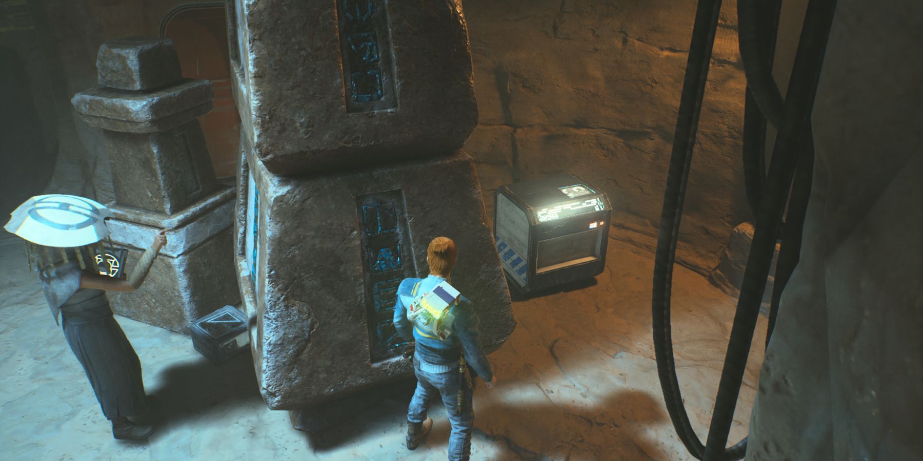 image showing the location of the hidden chest in the desert passages of star wars jedi survivor.