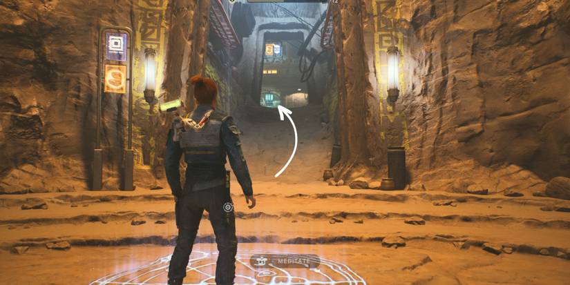 image showing where to find the locked door in the desert passages.