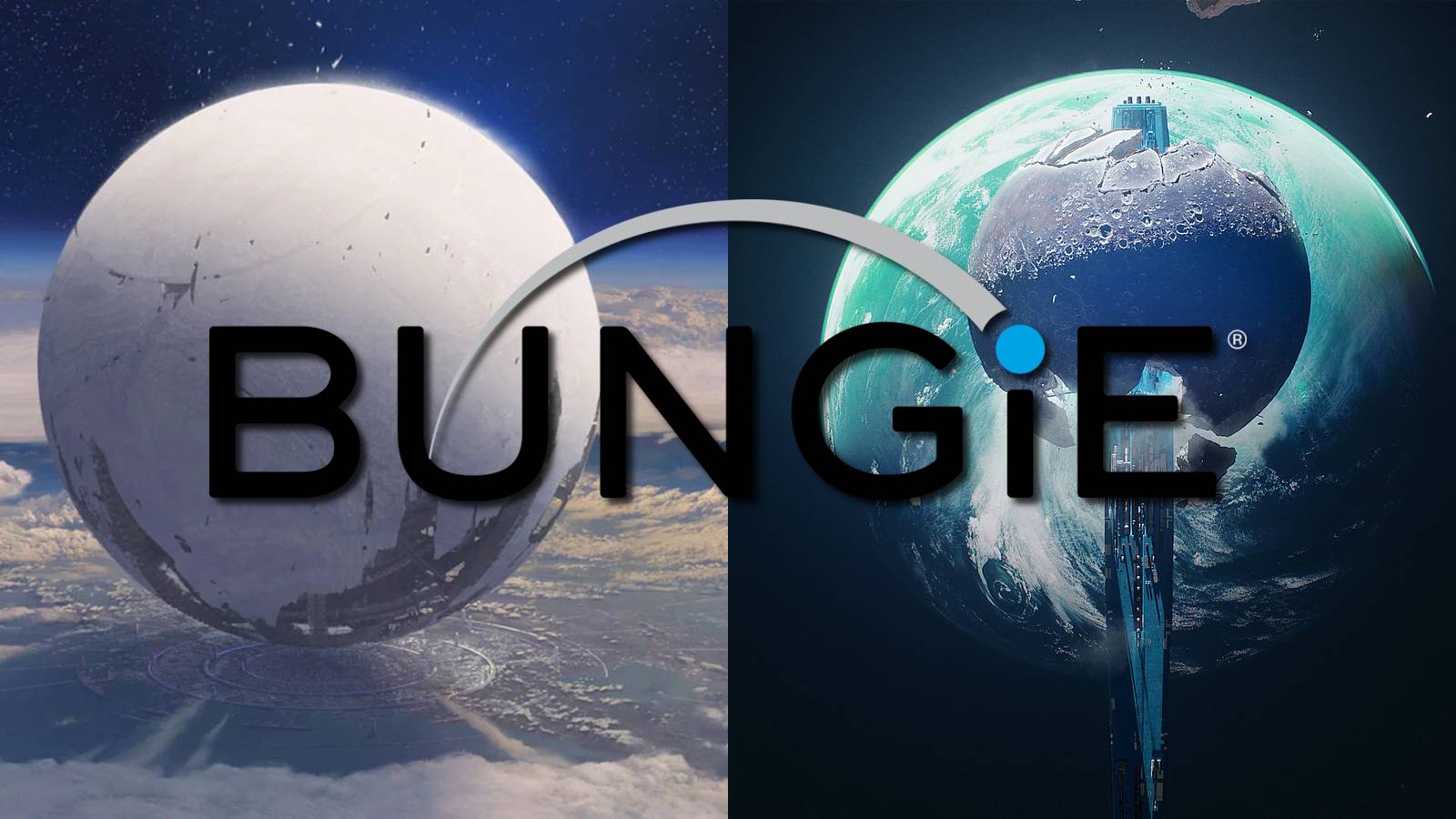 Destiny 2 and Marathon promo art overlaid with the Bungie logo
