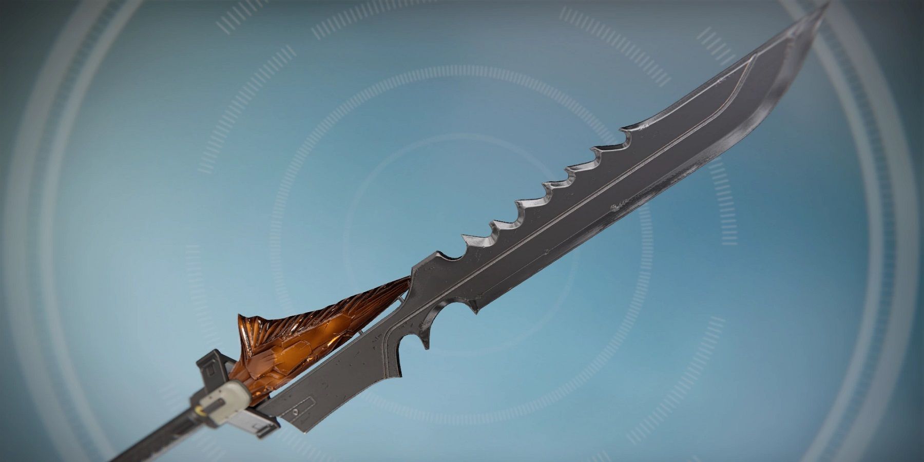 A Destiny 2 player showcases their replica collection of the original exotic swords from The Taken King expansion.