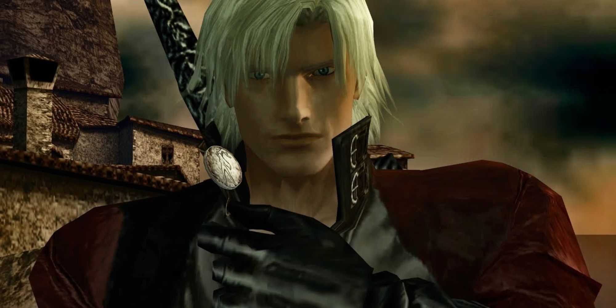 Devil May Cry 2 close up screenshot of Dante