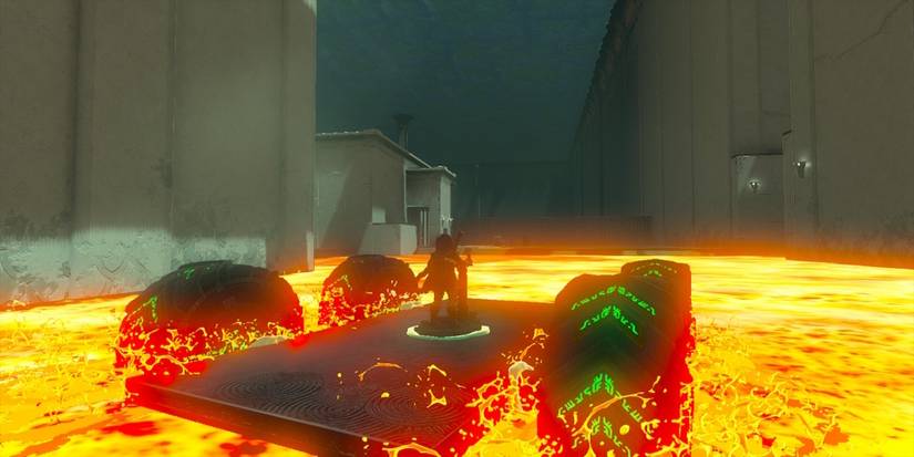 Driving in lava in The Legend of Zelda Tears of the Kingdom