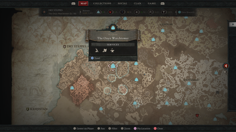 Dry Steppes Waypoints in Diablo 4 Onyx Watchtower
