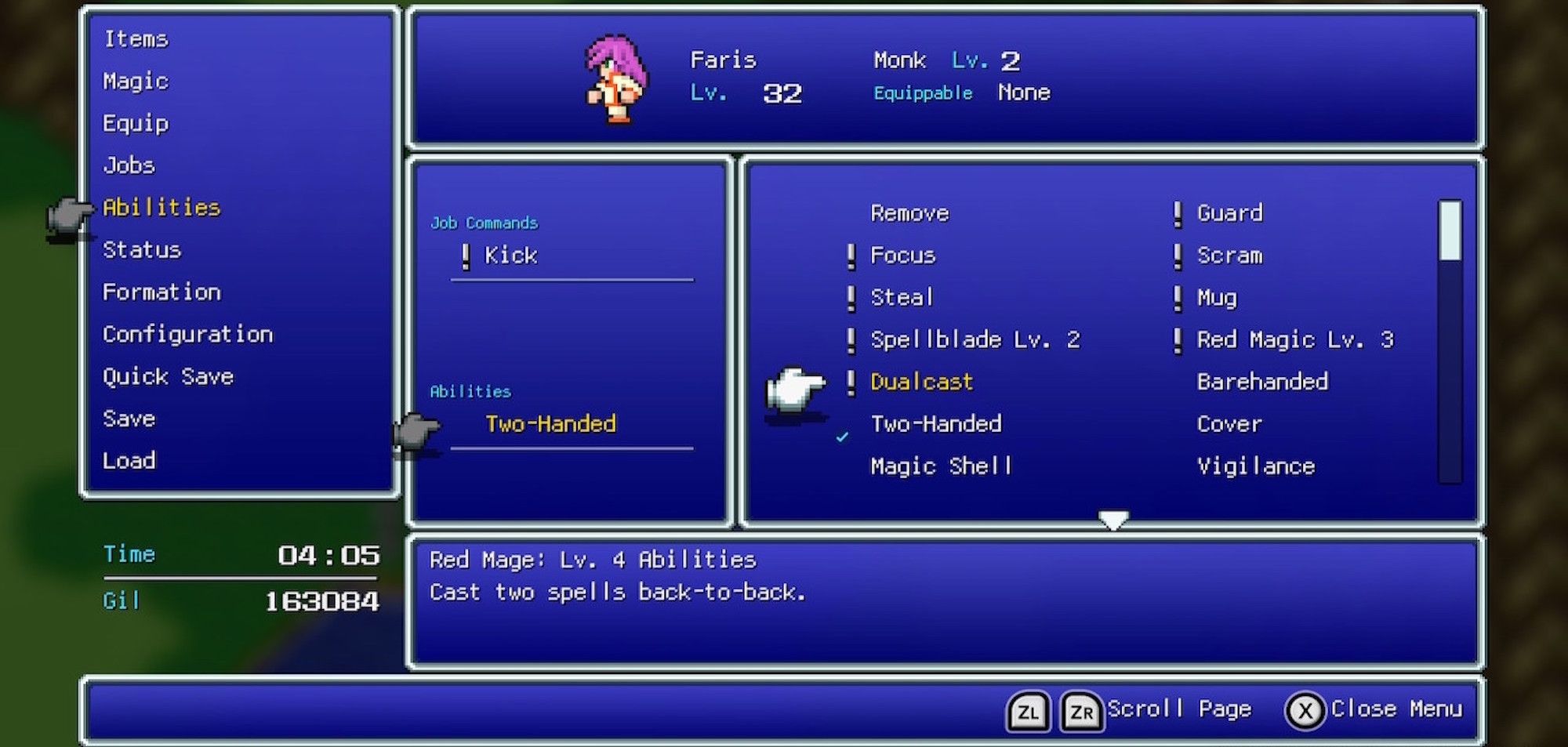 Dualcast ability in Final Fantasy 5 copy