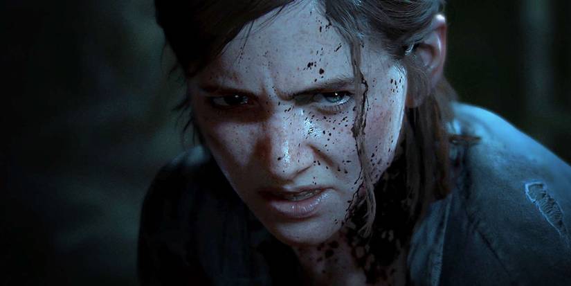 Ellie grimacing in The Last of Us Part 2