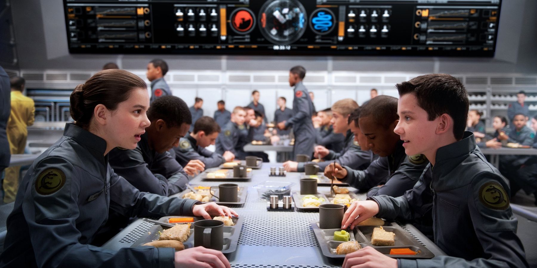 Petra and Ender eating in Ender's Game