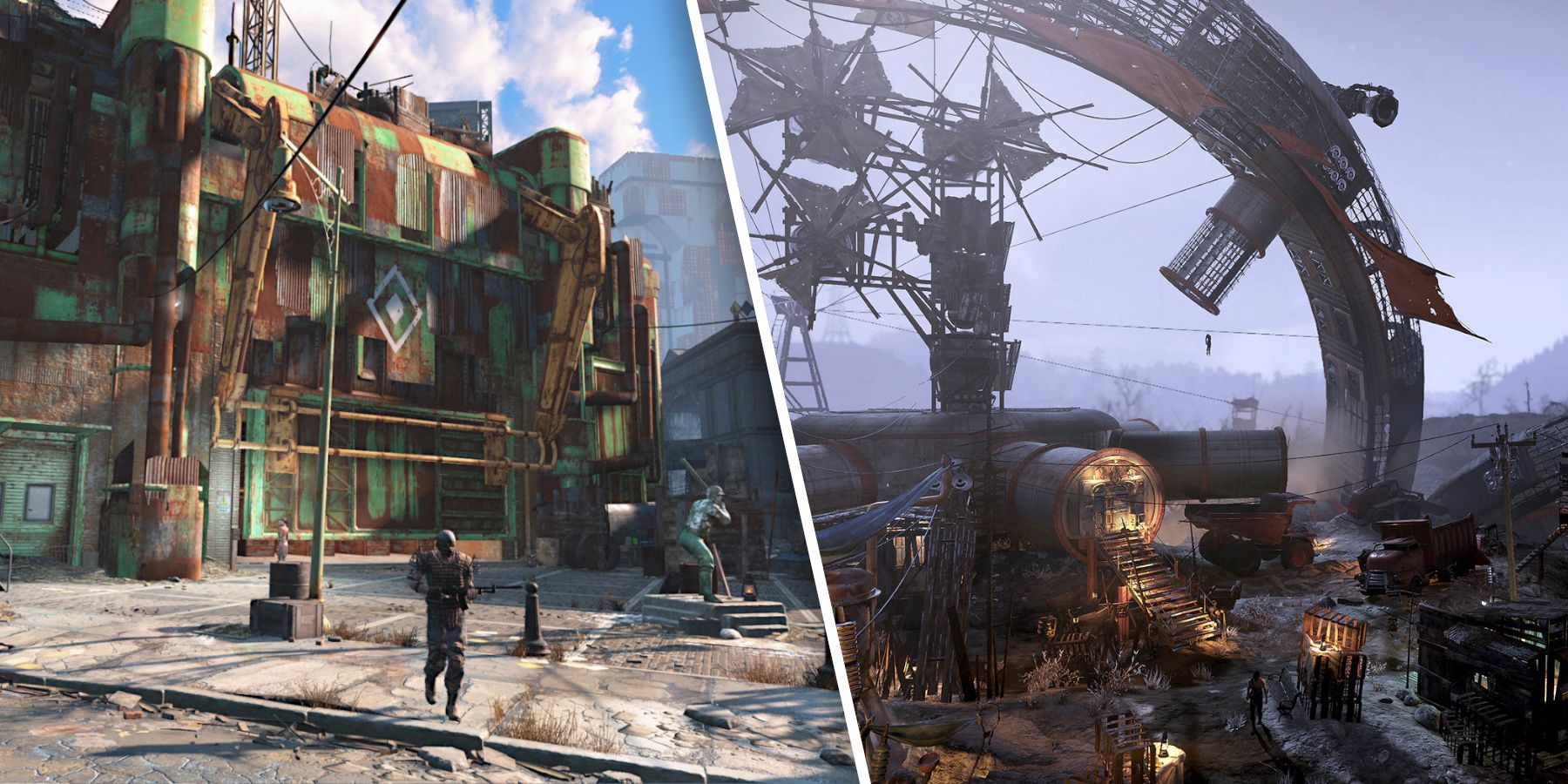 Fallout 4's open-world map size compared to Fallout 76.