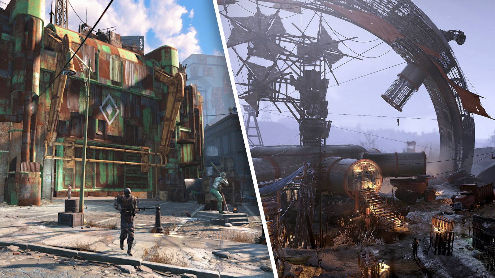 Fallout 4's open-world map size compared to Fallout 76.