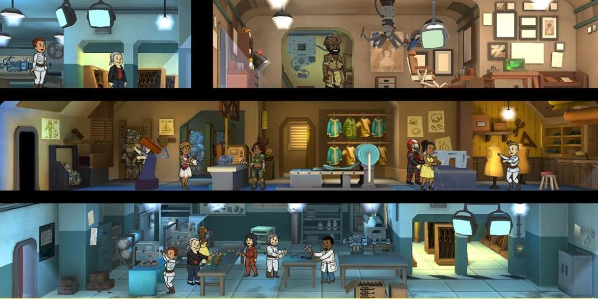 Best Mobile Simulation Games Fallout Shelter people inside the vault