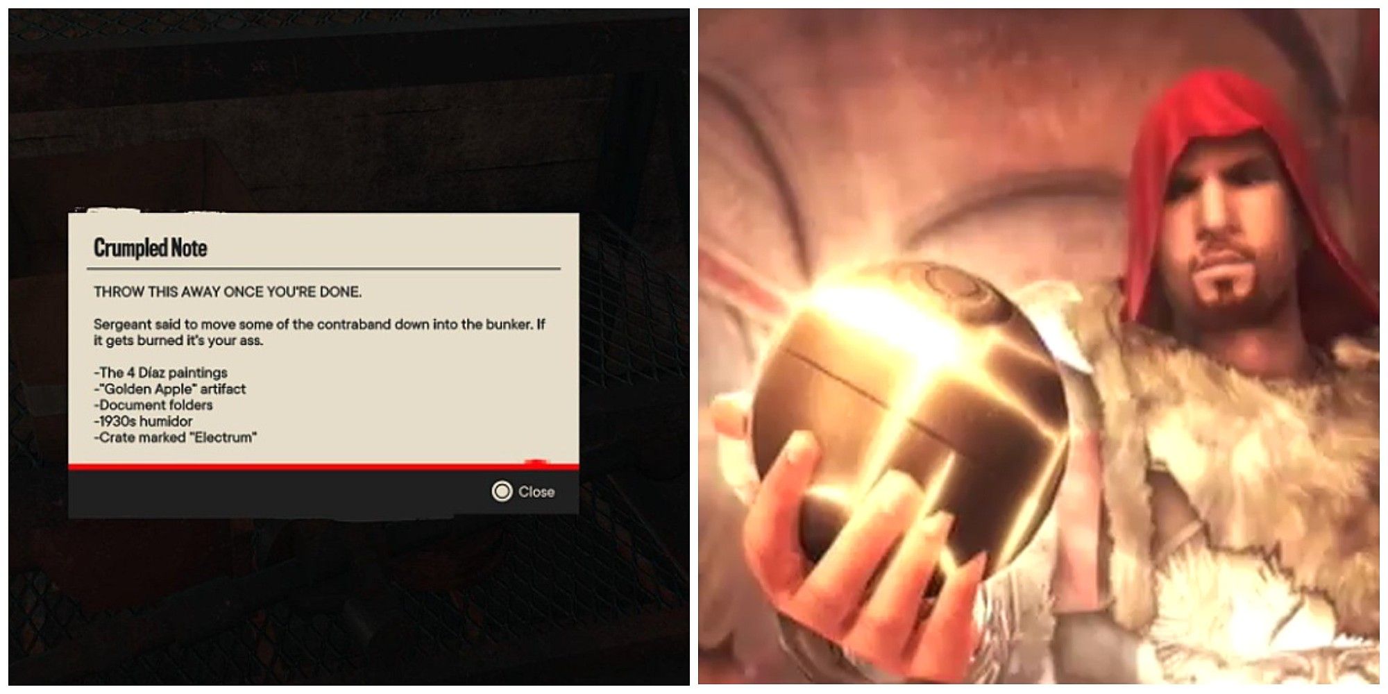 Far Cry 6 Assassins Creed split image of Golden Apple Reference