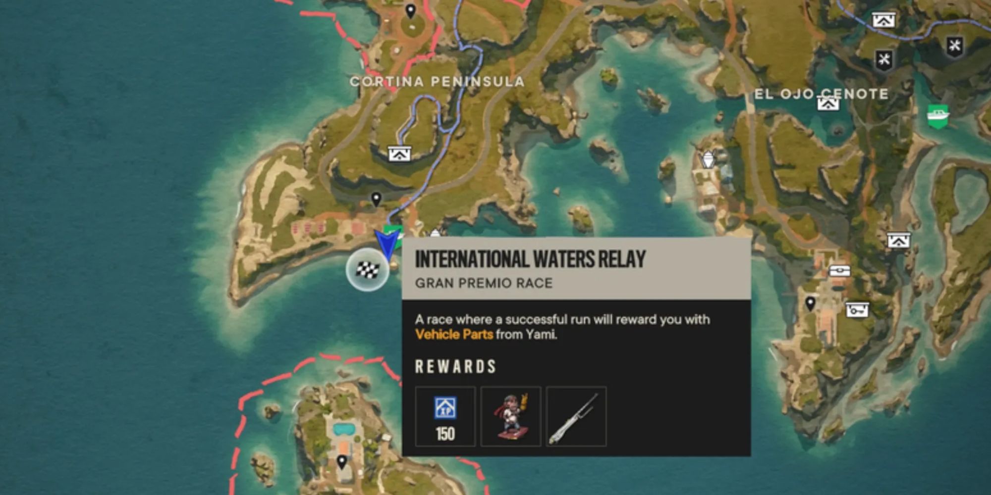 Location of the Far Cry 6 International Waters relays