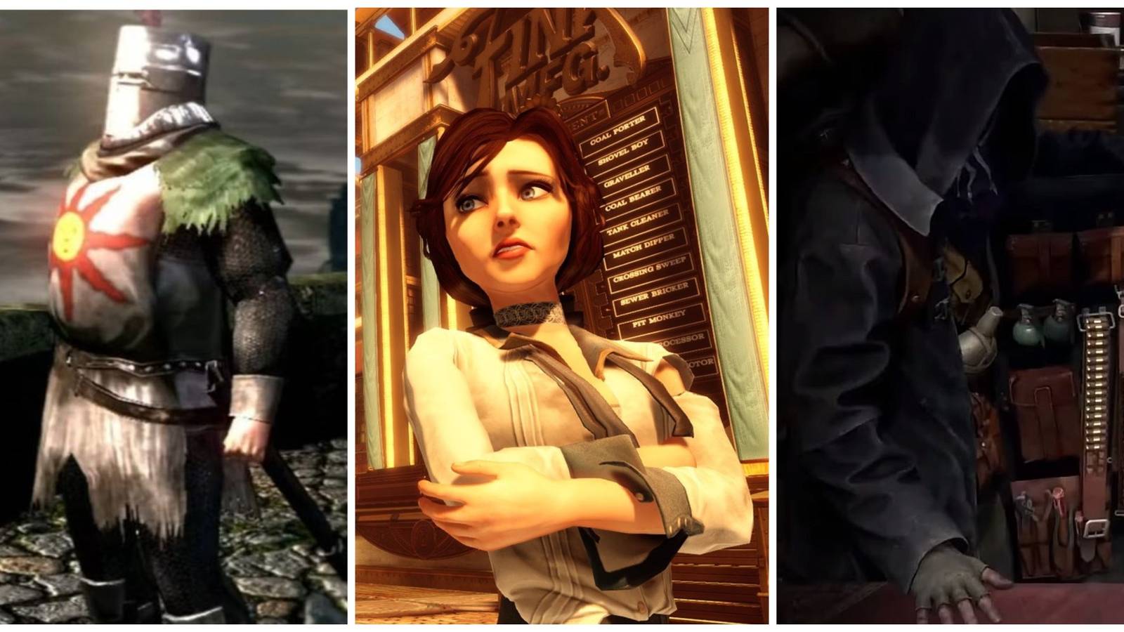 Most Iconic Video Game NPC solaire, elizabeth and the merchant