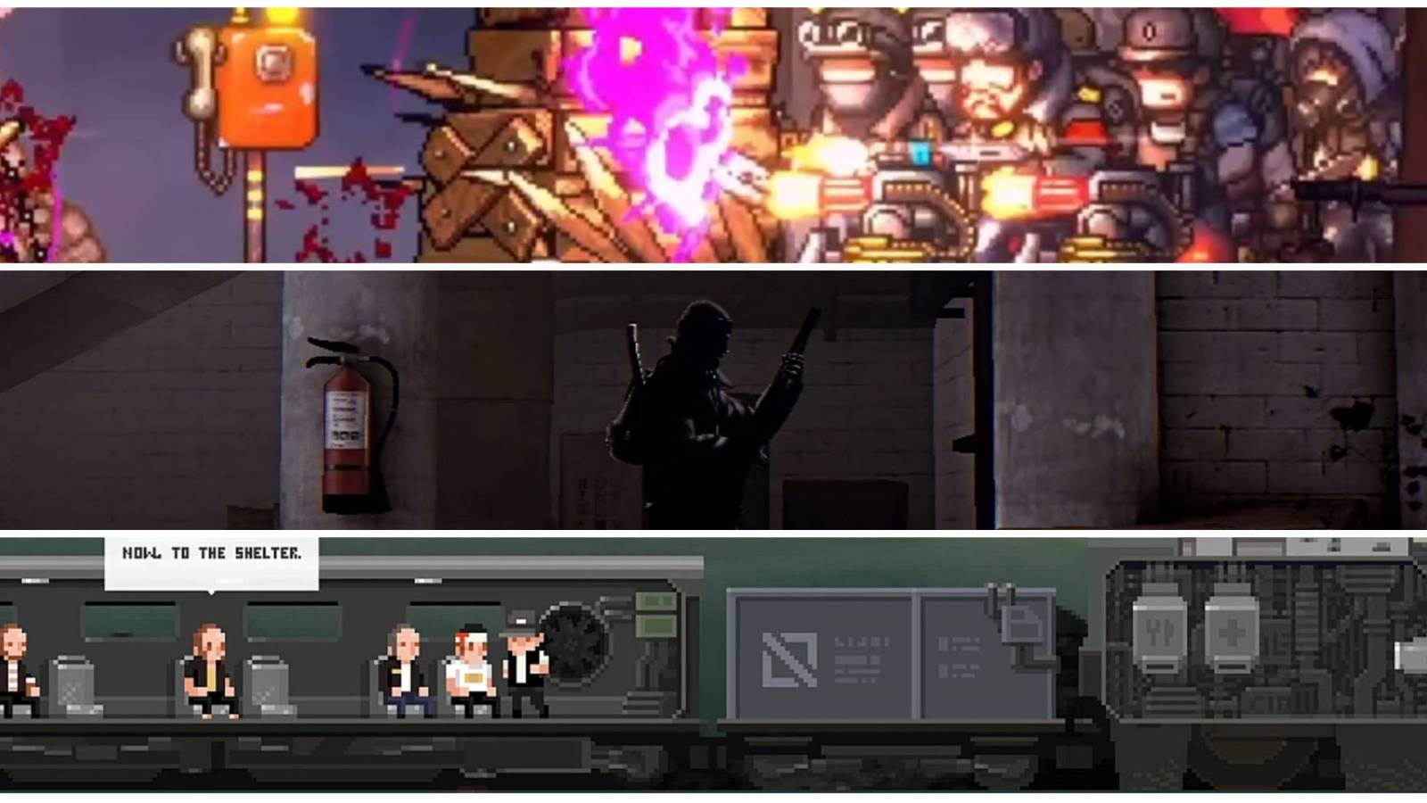 Best Side Scrolling Survival Game 3 games in a collage