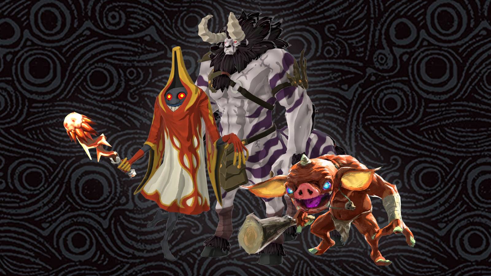 Wizzrobe, Lynel, and Bokoblin from The Legend of Zelda: Breath of the Wild
