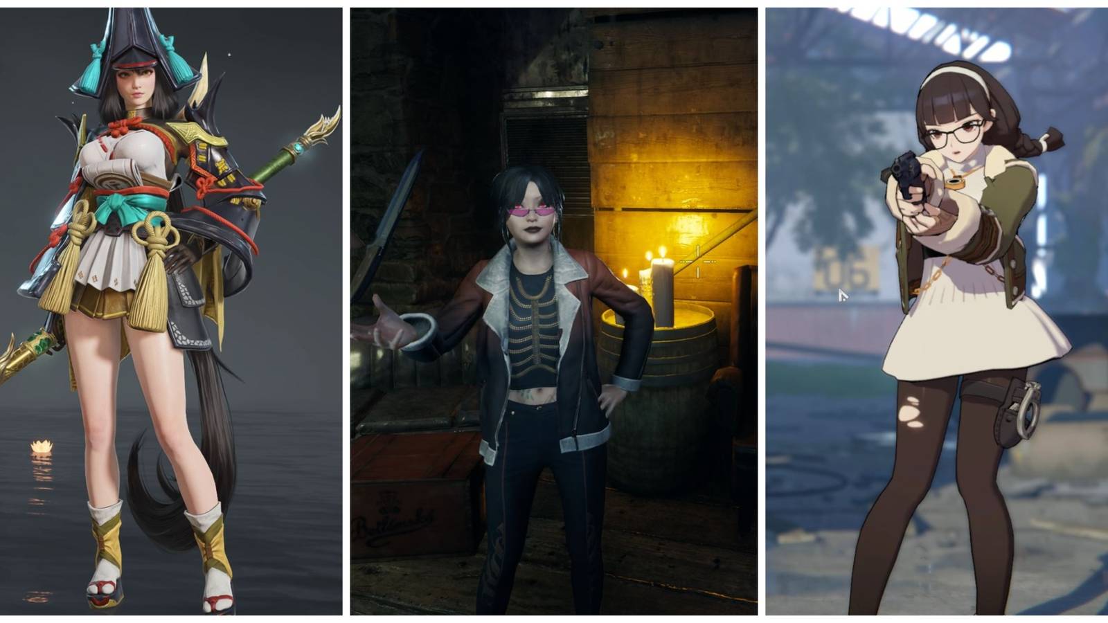 Unique Battle Royale Games 3 players character in a collage