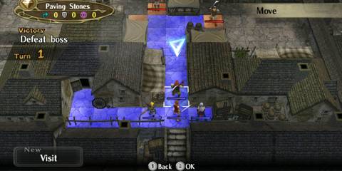 Players' forces manuevering through the city