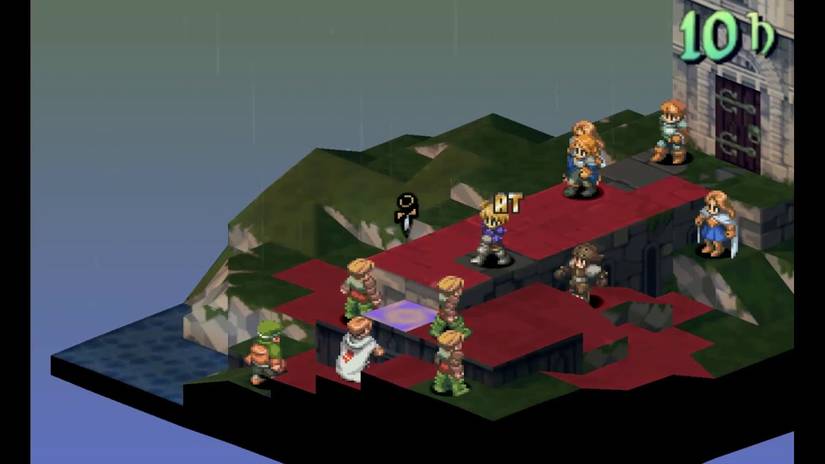 Ramza and company battling unruly knights and archers