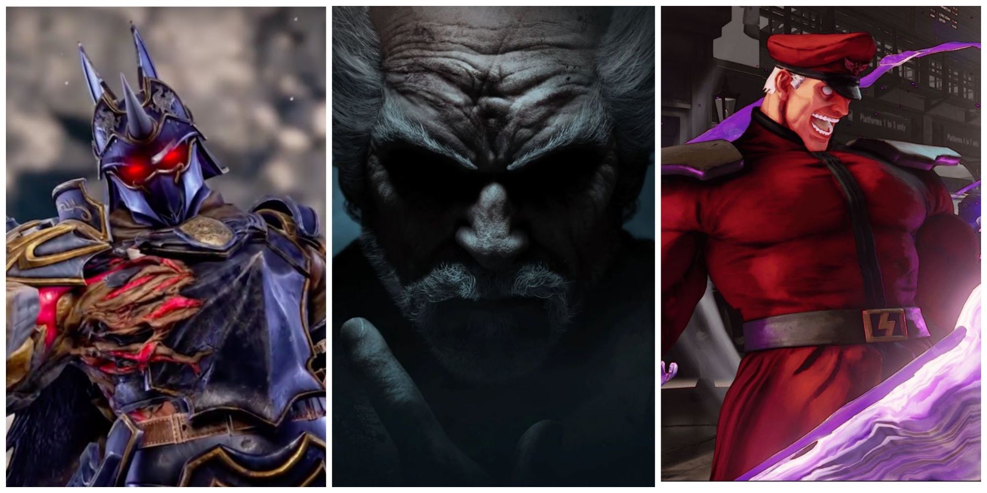 Nightmare from soul calibur, Heihachi from tekken, and M.Bison from street fighter