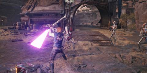 Fighting Battle Droids in Star Wars Jedi Survivor