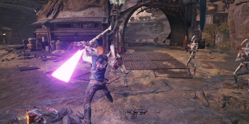 Fighting Battle Droids in Star Wars Jedi Survivor