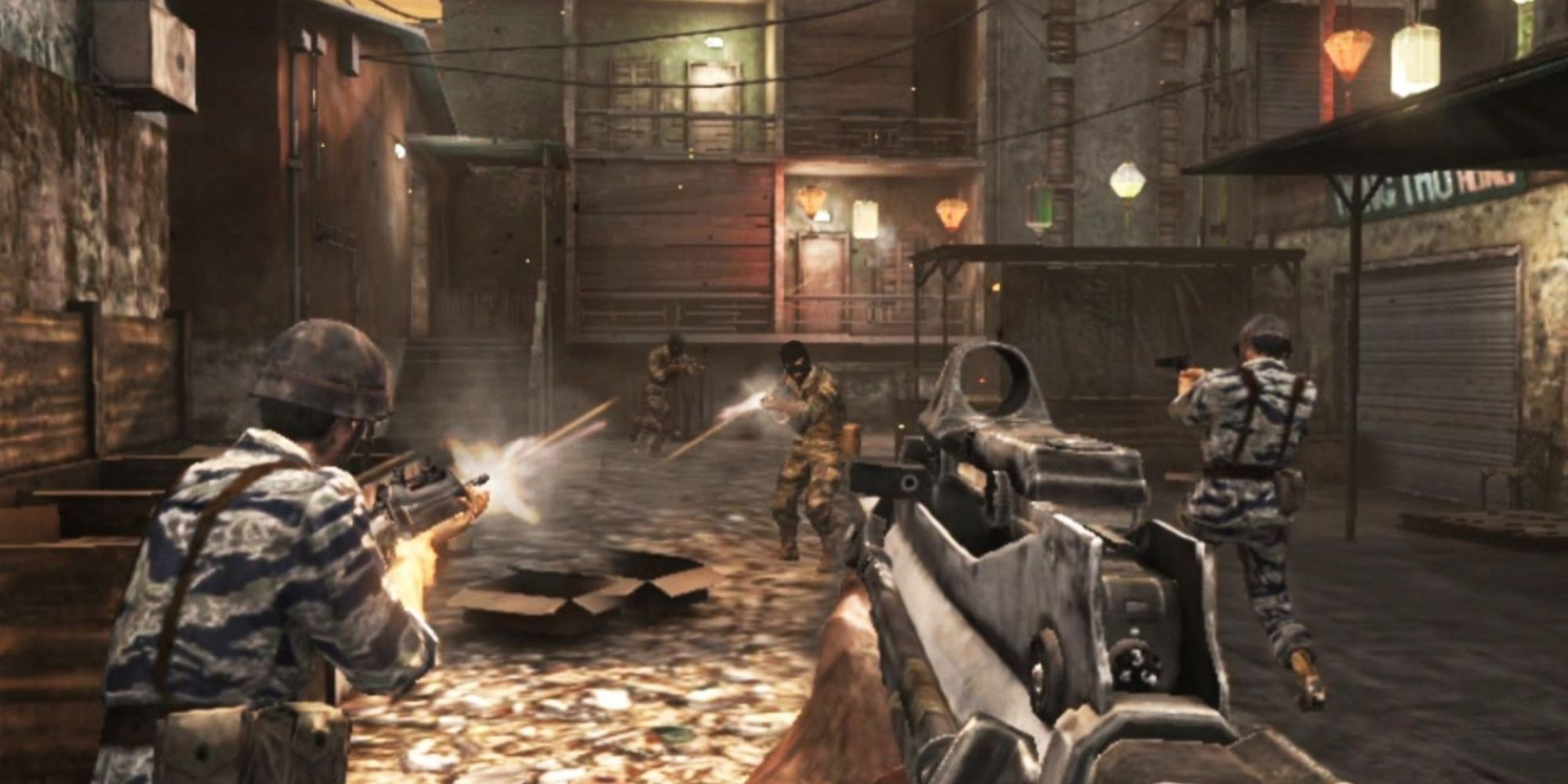 Fighting enemies in Call Of Duty Black Ops Declassified