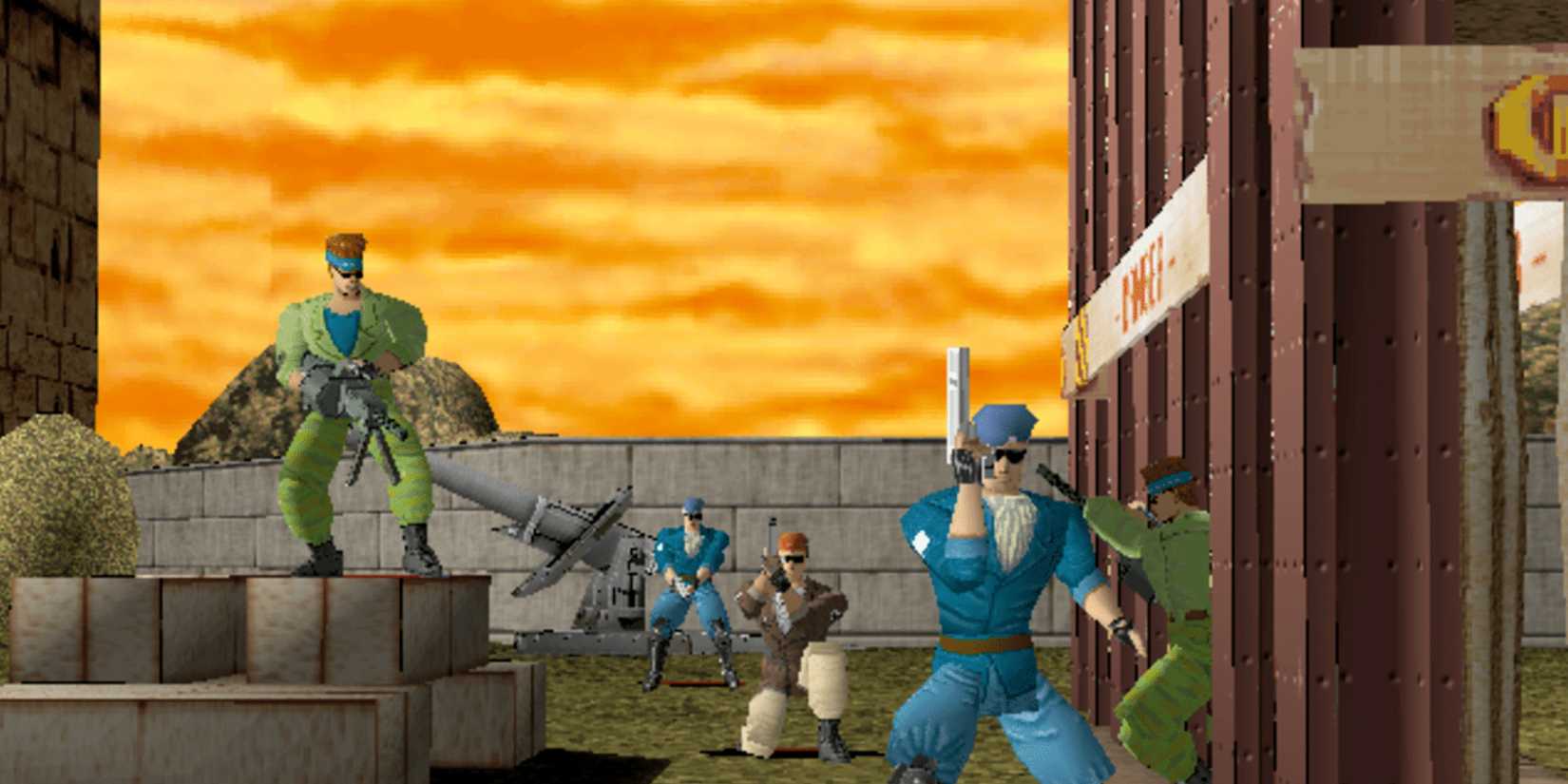 Fighting enemies in Time Crisis