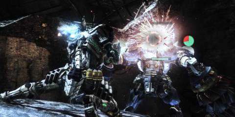 Fighting enemies in Vanquish
