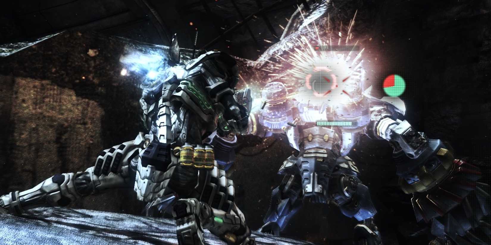 Fighting enemies in Vanquish
