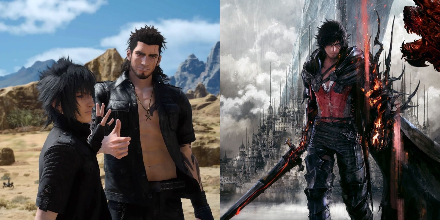 final fantasy 15 noctus gladiolus and final fantasy 16 clive