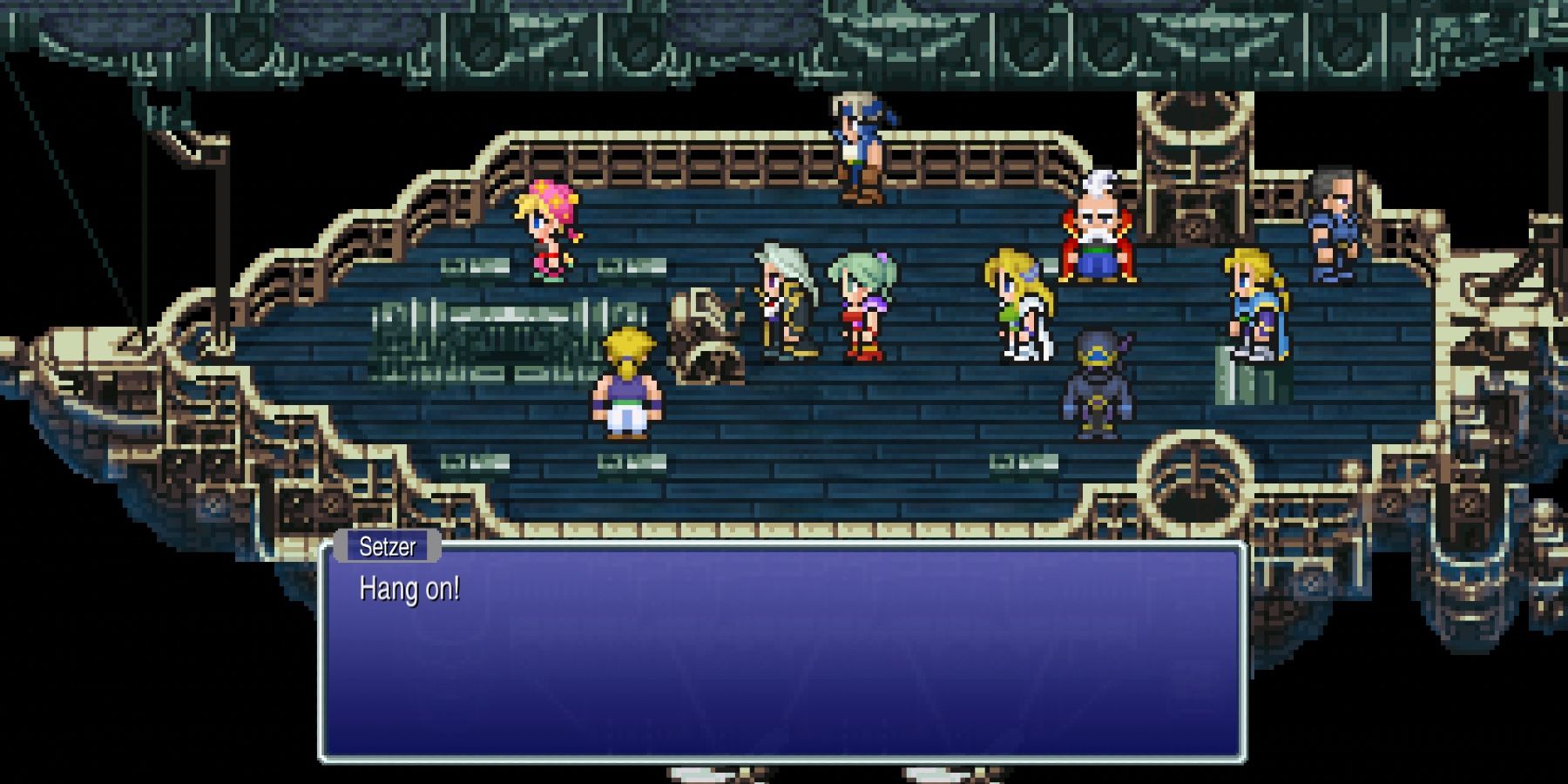 Final Fantasy 6 Pixel Remaster characters on airship