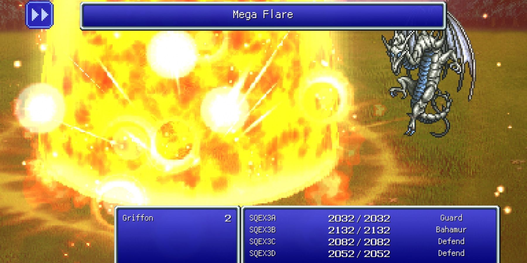 Final Fantasy Pixel Remaster Bahumut Mega Flare summon