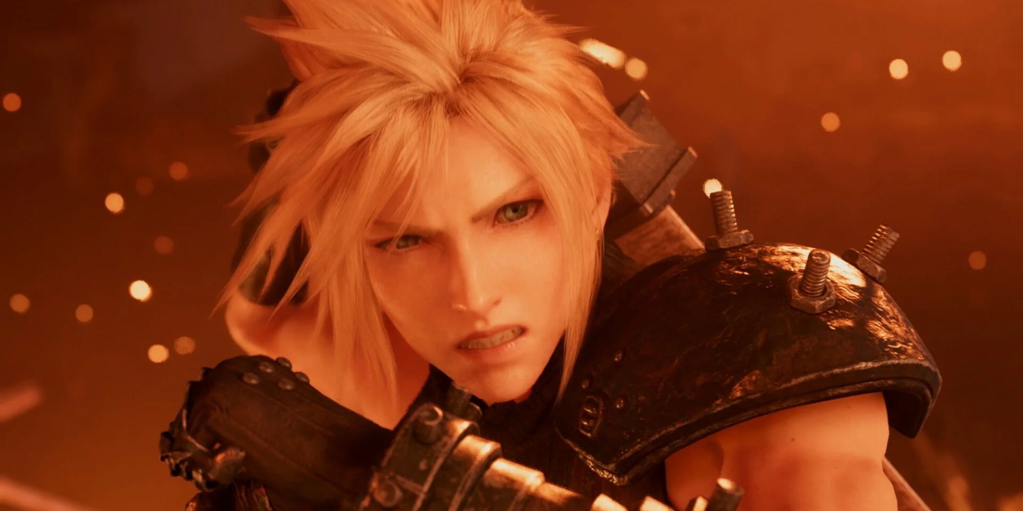 Cloud drawing his weapon in Final Fantasy VII