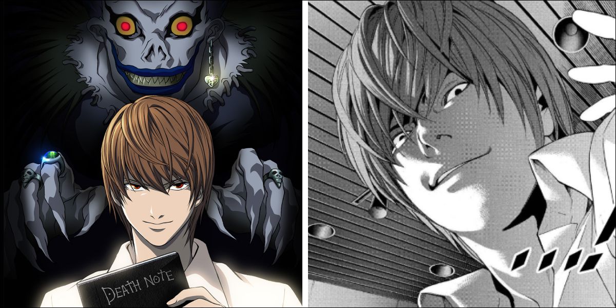 Death Note - Light in the anime and Light in manga