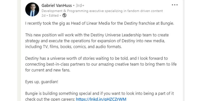 Gabriel VanHuss bungie movie 