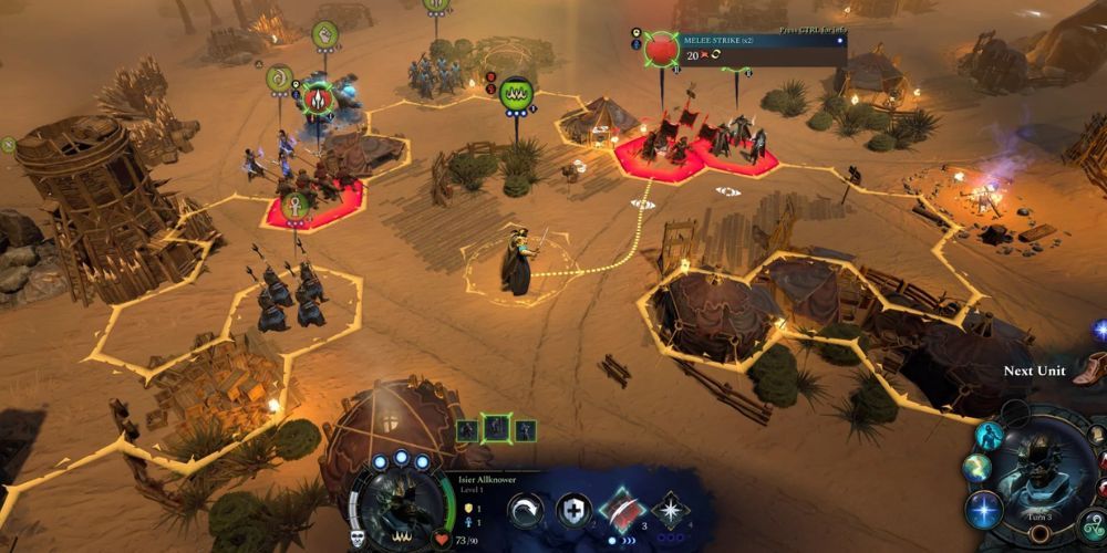 screenshot of a fight in age of wonders 4