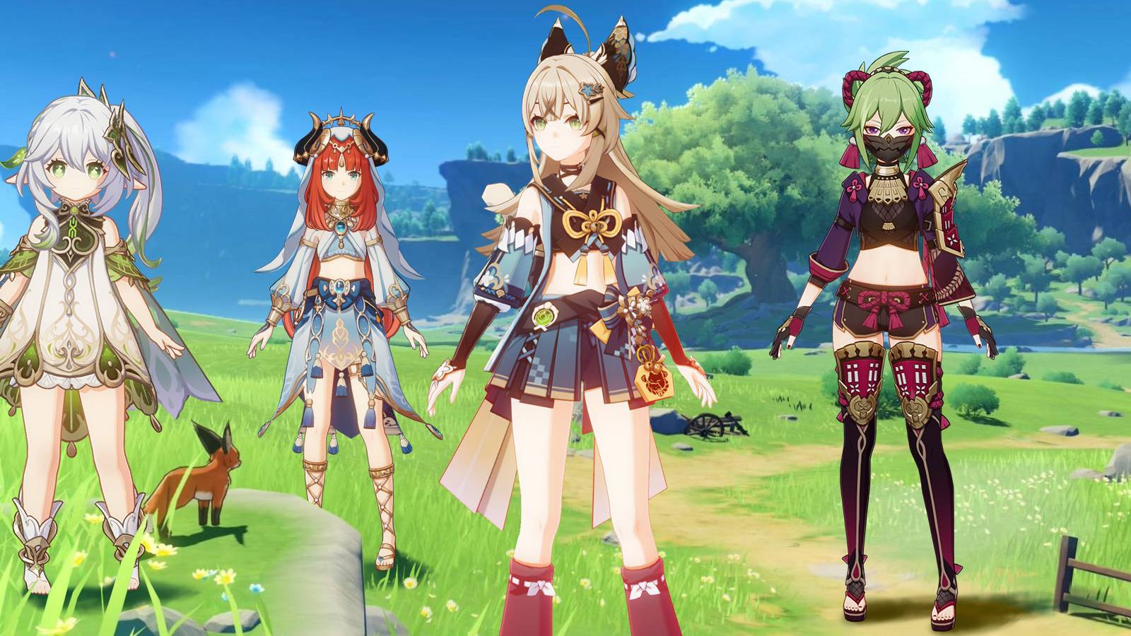 Kiku Shinobu, Nahida, and Nilou are common choices when forming teams with Kirara for Genshin Impact