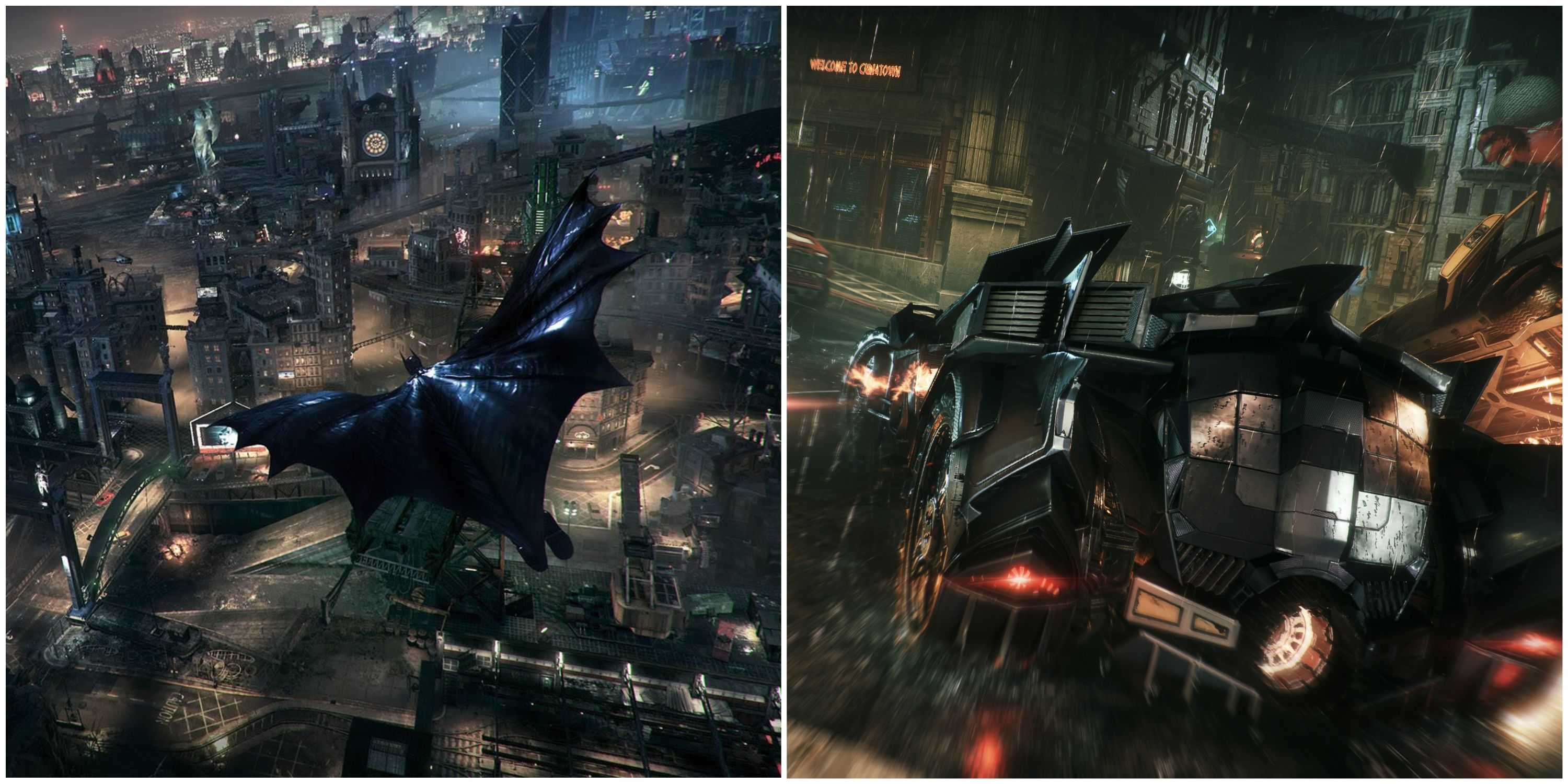 Glide and the Batmobile in Batman: Arkham Knight