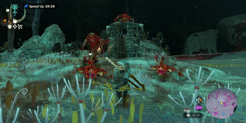 Gloom-infused enemies approaching Link