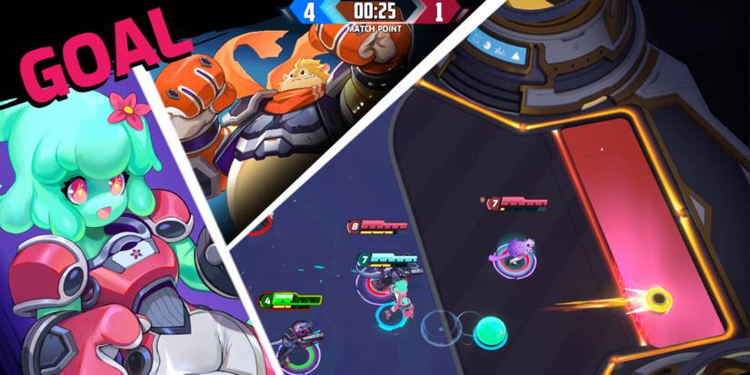 The goal scoring screen from Omega Strikers