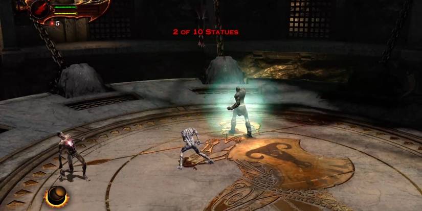 God of war 3 kratos petrified by gorgons