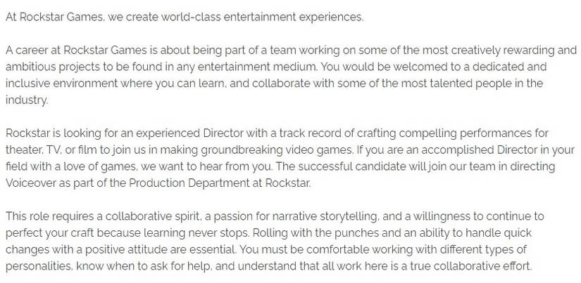 Grand Theft Auto 6 Main Story VO Director