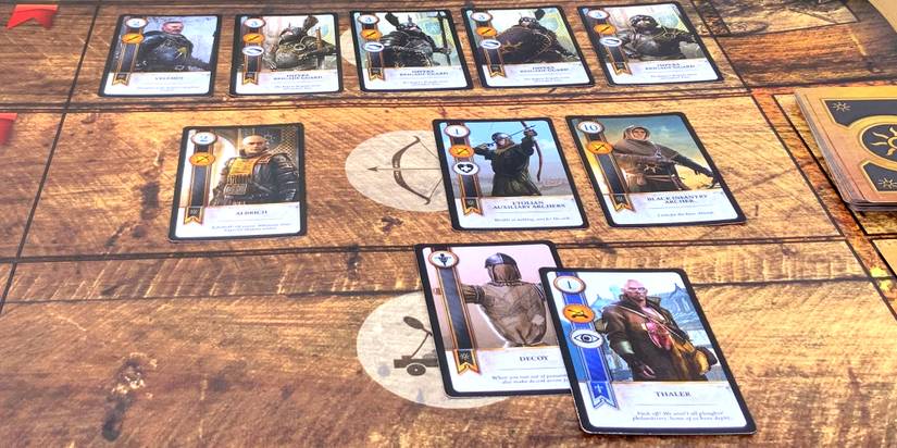 A Decoy card taking a Spy card with the Nilfgaardian deck in Gwent from The Witcher 3