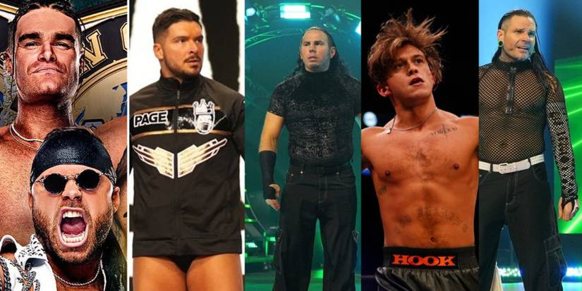 Colten and Austin Gunn, Ethan Page, Matt Hardy, HOOK, and Jeff Hardy panel image