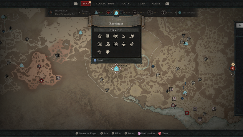 Hawezar Waypoints in Diablo 4 Zarbinzet