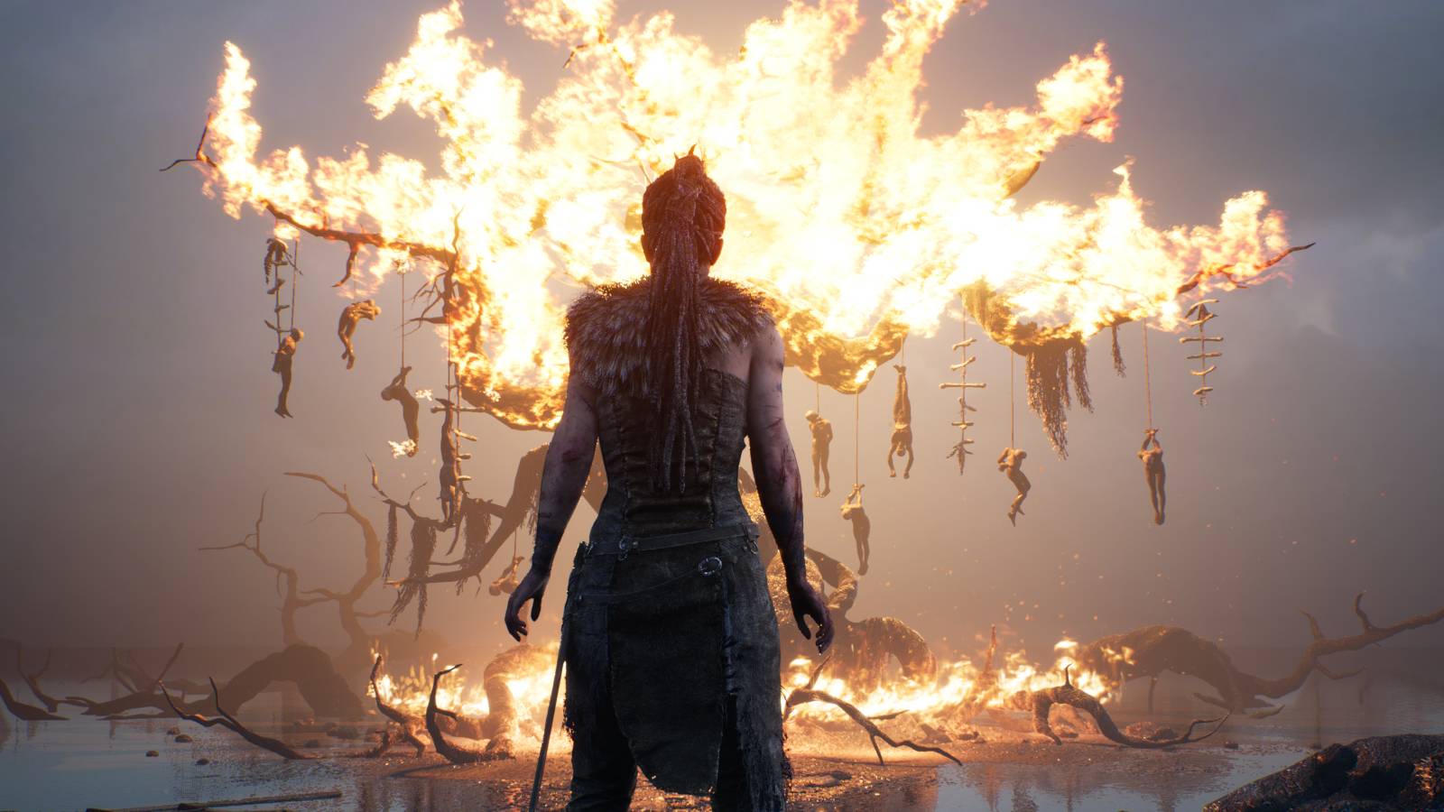 senua's saga hellblade 2 burning tree screen capture