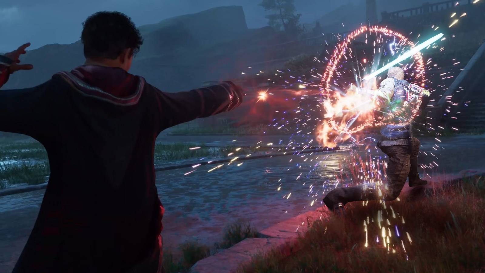 hogwarts legacy star wars jedi survivor fight